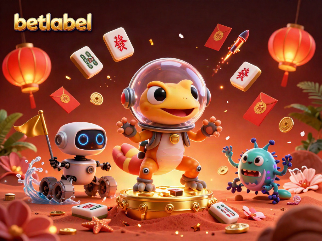 Win big with betlabel in a golden casino adventure featuring a Martian gecko and alien guests.
